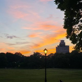 Great run with the fireflies and this sunset in my amazing backyard @prospectpackbk